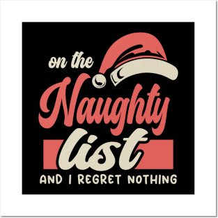 On The Naughty List Typography Text Posters and Art